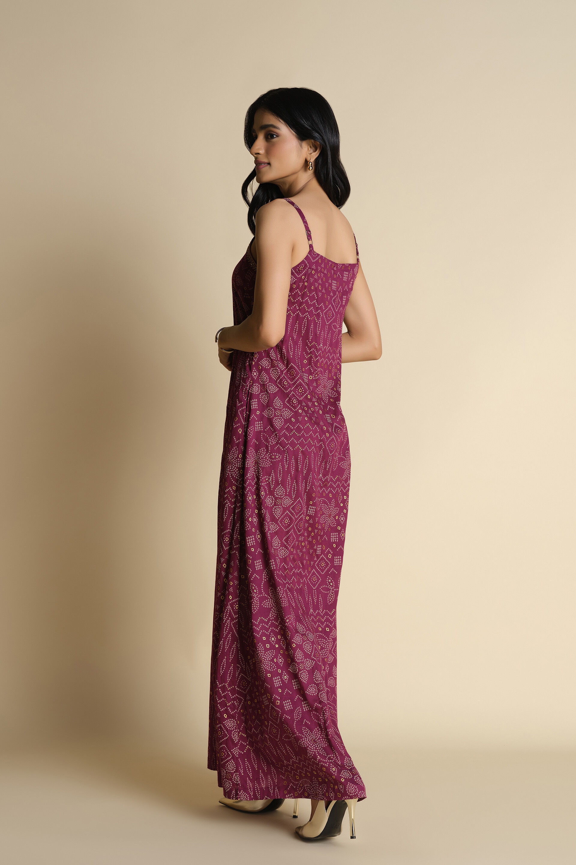 Rang Jamuni Maxi Dress Set, Purple, image 3